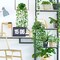 4 Pack Faux Artificial Hanging Plants, Fake Potted Greenery with Eucalyptus Vine, Mandala, Pea Pod Leaves & String of Pearls in Pots for Office, Living Room, Bathroom, Indoor & Outdoor Décor